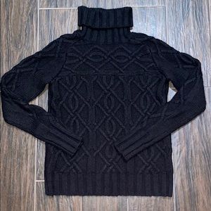 Ann Taylor black thick turtleneck sweater.